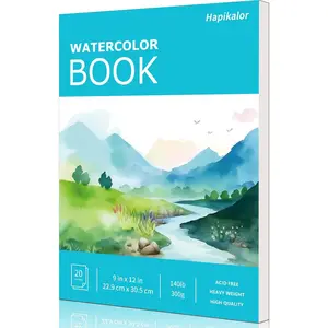 Watercolor Paper Pad, 9"x12" Water Color Paper, 140lb/300gsm Artist Painting Drawing Paper Book, Art Supplies for Adults Kids, Watercolors, Watercolor Paint Set, Sketchbook, Journal, Teal