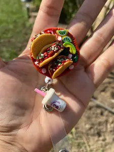 Round plate Tacos and Horchata Badge Reel