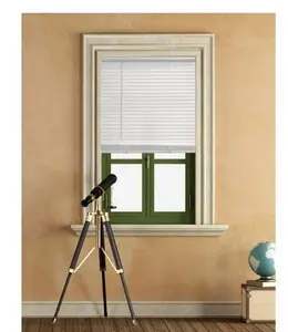 1" Cordless Vinyl Light Filtering Mini Blinds, White, 23" W x 64" L