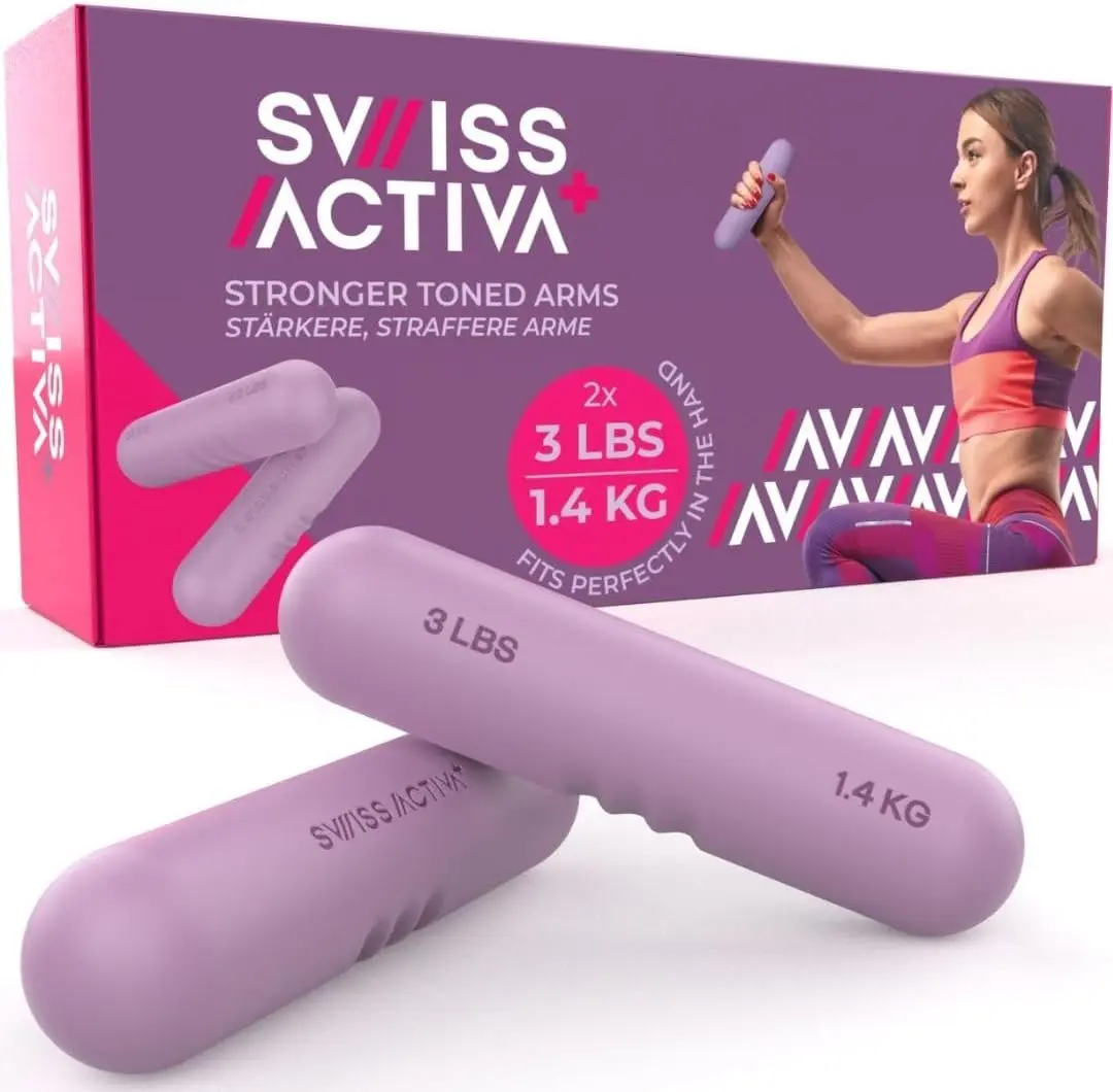 Swiss Activa+ Premium dumbbells - 3lb Weights for Women Set of 2 - weights for women at home - Dumbells - hand weights sets for women - womens weights