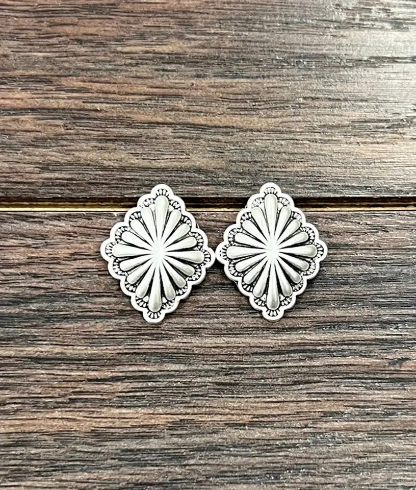 1" Southwest Concho Stud Earrings