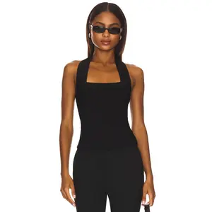 LIONESS Dollhouse Halter Top in Onyx