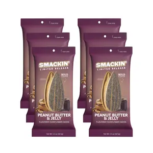 LIVE EXCLUSIVE - SMACKIN' Sunflower Seeds - PB&J - 6 Single Serve 1.5 OZ Bags