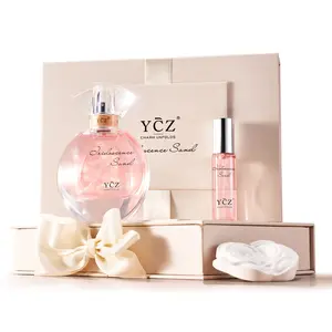 YCZ Pink Quicksand Perfume Gift Set, Long-Lasting Shimmer Body Mist with a Floral Oriental Scent, Includes Full Size + 15ml Travel Bottle, Fragrance Gifts for Girlfriend