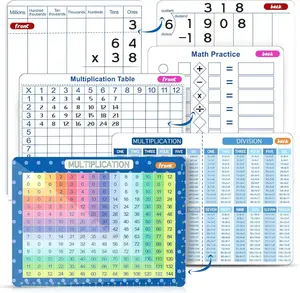 Multiplication Chart Whiteboard - Double-Sided Times Table, 9" x 12" Dry Erase Board, Math Manipulatives White Board for Kids Students, Classroom and Home Learning