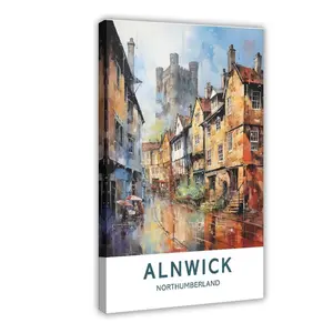 Alnwick Northumberland City Travel Cityscape Landscape Canvas Poster Wall Art for Home Bedroom Office Dorm Room Decor