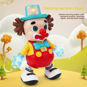 New electric dancing clown cartoon toy, Musical Light Up toy, light and music toy, stress-relief funny Cute toy, toy for boys and girls, children's gift, Christmas gift, New Year's gift, holiday gift