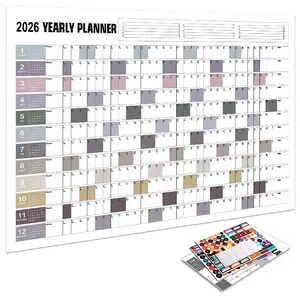 2026 Year Wall Calendar Set, Tear Off Calendar, Daily Planner Stickers, Punch Card Tracker, Organize Your Schedule Efficiently, Perfect for Home & Office Use