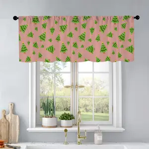 1pc Christmas and New Year printed kitchen curtains christmas,background,backdrop,wallpaper curtains valance window treatment living room bedroom home decor 54 x 18 inch