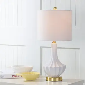 JONATHAN Y Parker Ceramic Mini LED Table Lamp , for bedroom, living room, foyer, hallways, dining room, dorms