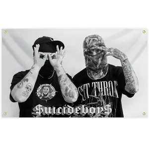 Suici-de Music Boys Music Album 3x5Ft Flag Cover of American Rapper Tapestry Double Printing Decoration Signs for Bedroom College Livingroom Banner