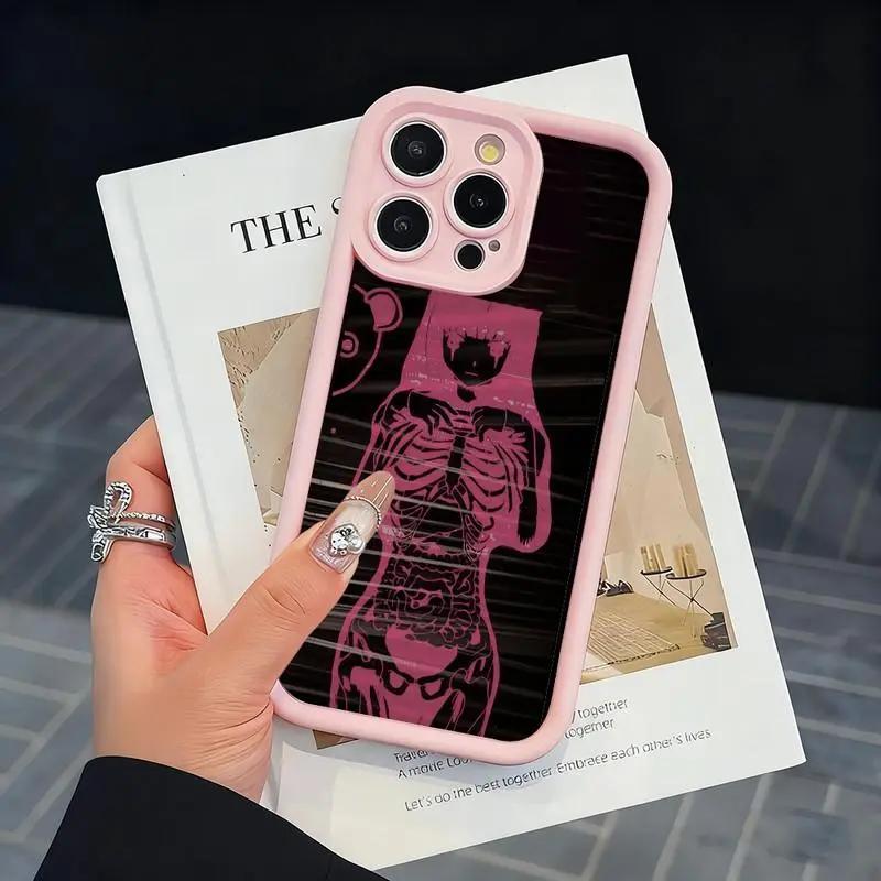 Transparent human skeleton pattern phone case. Compatible with iPhone 17 Pro Max/16 Pro Max/15 Plus/14/13/12/11, TPU soft case. Compatible with Galaxy S26 Ultra/S25 Plus/S24/S23, Dopamine color. Compatible with Galaxy A54/A53/A33/A15.