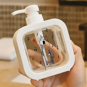 Black & White Sketch Style Cat Singing with Microphone Soap Dispenser - Moisturizing Hand Pump Bottle, Kitchen & Bathroom Liquid Soap Dispenser, Artistic Sketchy Design for Home Decor