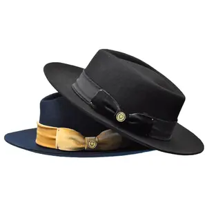 Ricardo Collection Flat Wide Brim Snap Fedora Hat