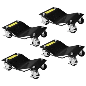 Black 6,000 LBS Car Dolly Set of 4, Heavy Duty Wheel Dolly Set for Moving Cars – Car Mover Wheel Dollie Cart for Cars, Trucks, Trailers, Motorcycles & Dirt Bike
