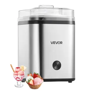 VEVOR Ice Cream Maker,  , 2.11 Qt. Large Capacity, Electric Automatic Ice-Cream Machine, with Easy Operation & Cleaning, Stainless Steel Shell, for Homemade Frozen Yogurt, Fruit Sorbet, Gelato, Silver