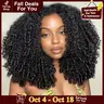 Pobokix Burmese Curly 3 IN 1 Half Wigs Human Hair Glueless Wig Human Hair Half Wig Drawstring 200% Density Burmese Curly Hair Half Wig For Women