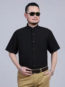 Men's Plus Size Summer Casual Shirt, Loose Fit Fatigue Slimming Blouse, Versatile Fashionable Clothing for Men