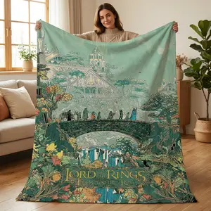 Ultra Soft Blanket Lord Of The Rings Throw Middle Earth Inspired Design Warm Flannel Fabric All Season Use Durable Machine Washable Perfect Sofa Bed Chair Decor