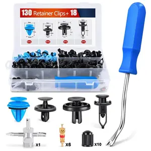 Nilight 148-Pcs Bumper Splash Shield Retainer Clips with Metal Inserts, Versatile Car Accessories for Vehicle Maintenance and Repair, Vehicle Accessories