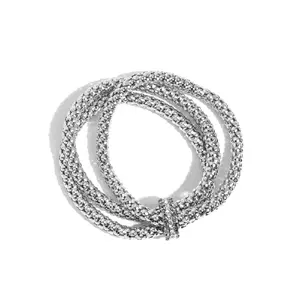 Faceted Facade Silver Bracelet
