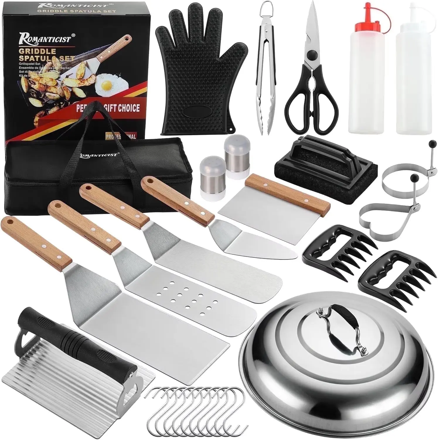 30PCS Griddle Accessories Kit - Professional Grill Tools Set for Breakfast, Outdoor Grilling, Teppanyaki - Ideal Gift for Festive Grilling Parties