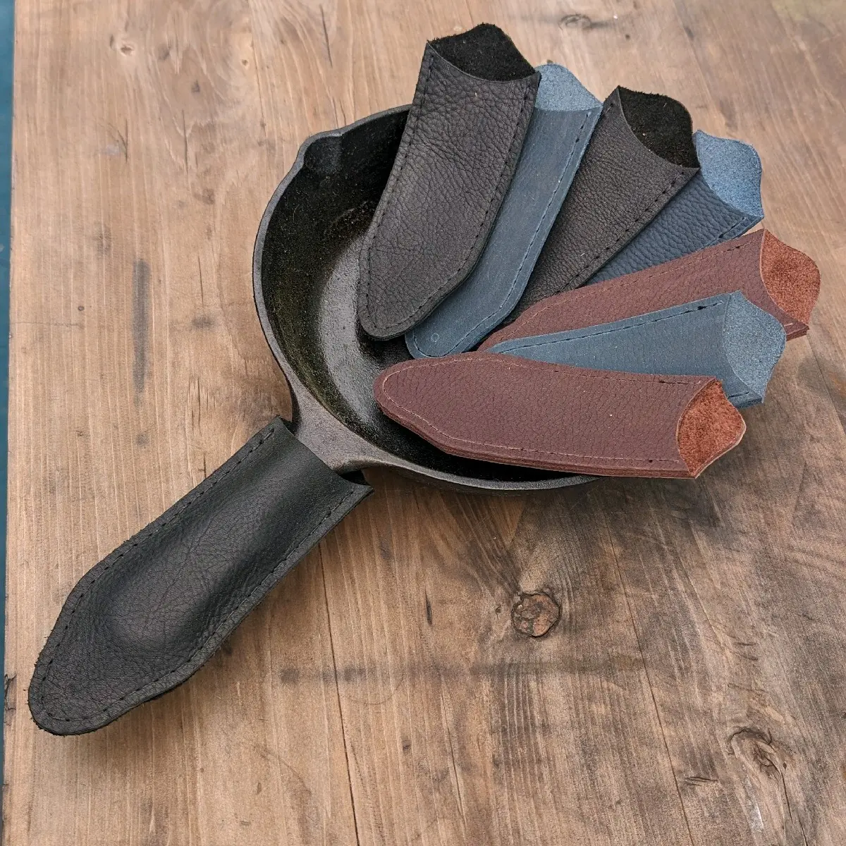 Leather Cast Iron Handle Insulators Cookware