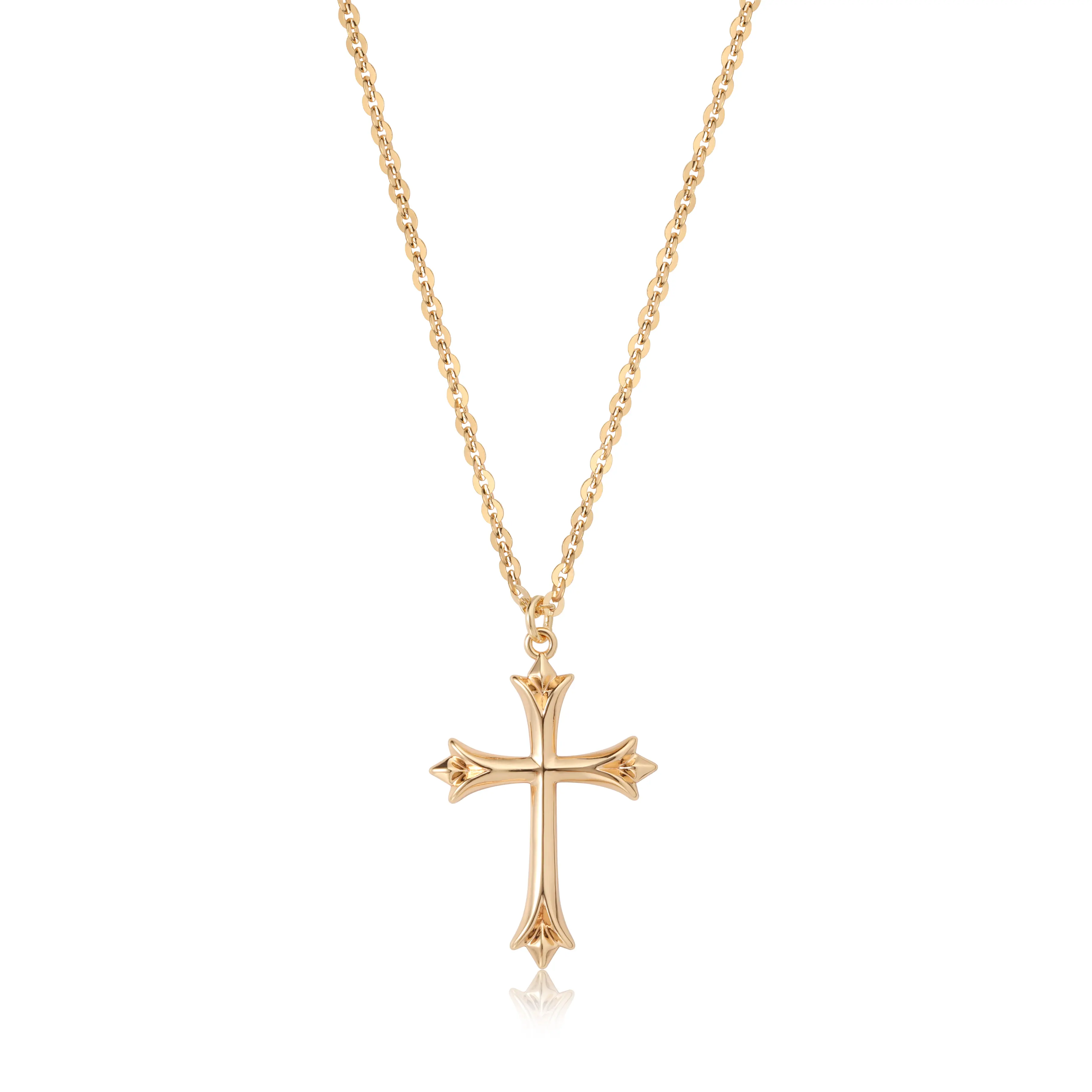Fettero Gold-Plated Celtic Cross Faith Necklace, Dainty Cubic Zircon Pendant for Chain, Exquisite Jewelry Gift Cross Necklaces with Pendants for Women-Men, Chains With Pendants