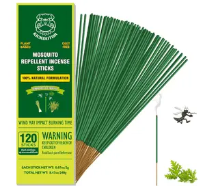Mosquito Repellent Outdoor Patio 120 PCS Citronella Oil Mosquito Incense Sticks Natural Organic Mosquito Barrier Mosquito Repeller for Backyard Travel Camping Indoors Gnat Mosquito Control