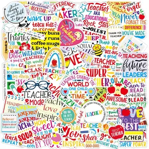 Teacher Appreciation Gifts-100pcs Teacher Stickers Vinyl Waterproof Teacher Appreciation Stickers for Laptop Water Bottles Christmas Happy Holidays Teachers Appreciation Gifts