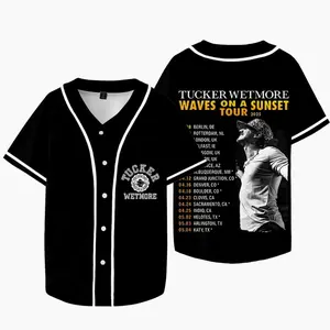 Tucker Wetmore Waves On A Sunset Tour 2025 Baseball Jersey Unisex Fashion Trend Short Sleeve