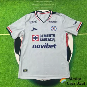 2526 Mexico League  Cruz Azul  Away Gray Home Blue Short Sleeve Top Soccer Jerseys LIGAMX Fan Edition