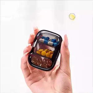 Mini Portable Medicine Box, Waterproof Dustproof Pocket Size, Multi-Compartment Storage for Pills Vitamins, Travel School Use