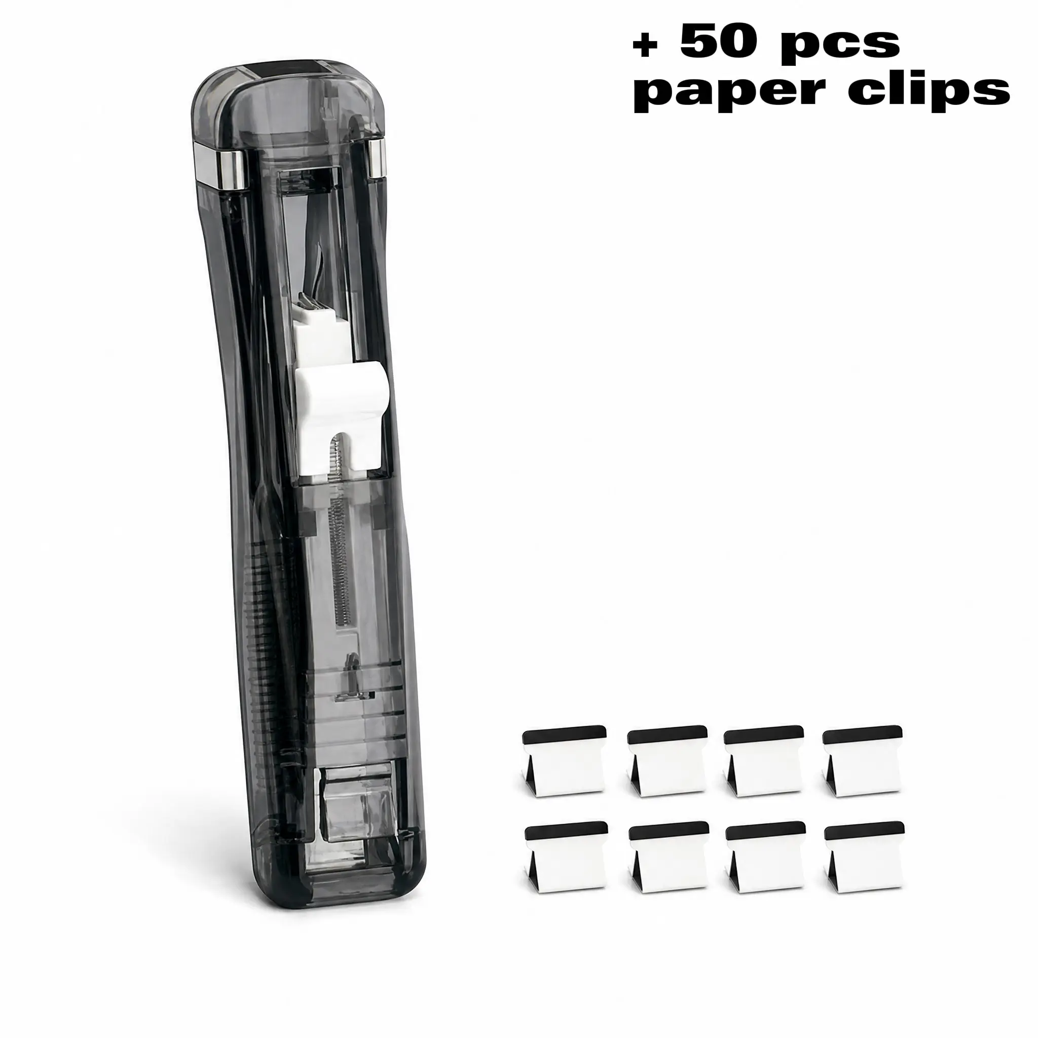 1pc Mini Traceless Reusable Hand Clamp Push Stapler Paper Book File Office School Student Binder Binding Tools Supplies Accessories