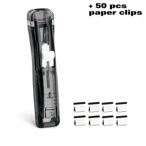 1pc Mini Traceless Reusable Hand Clamp Push Stapler Paper Book File Office School Student Binder Binding Tools Supplies Accessories