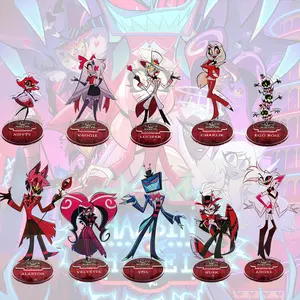 2pcs Anime Figurine Hazbin Hotel Acrylic Standee Alastor & Angel Desk Display Figure, Collectible Acrylic Stand, Gift for Fans