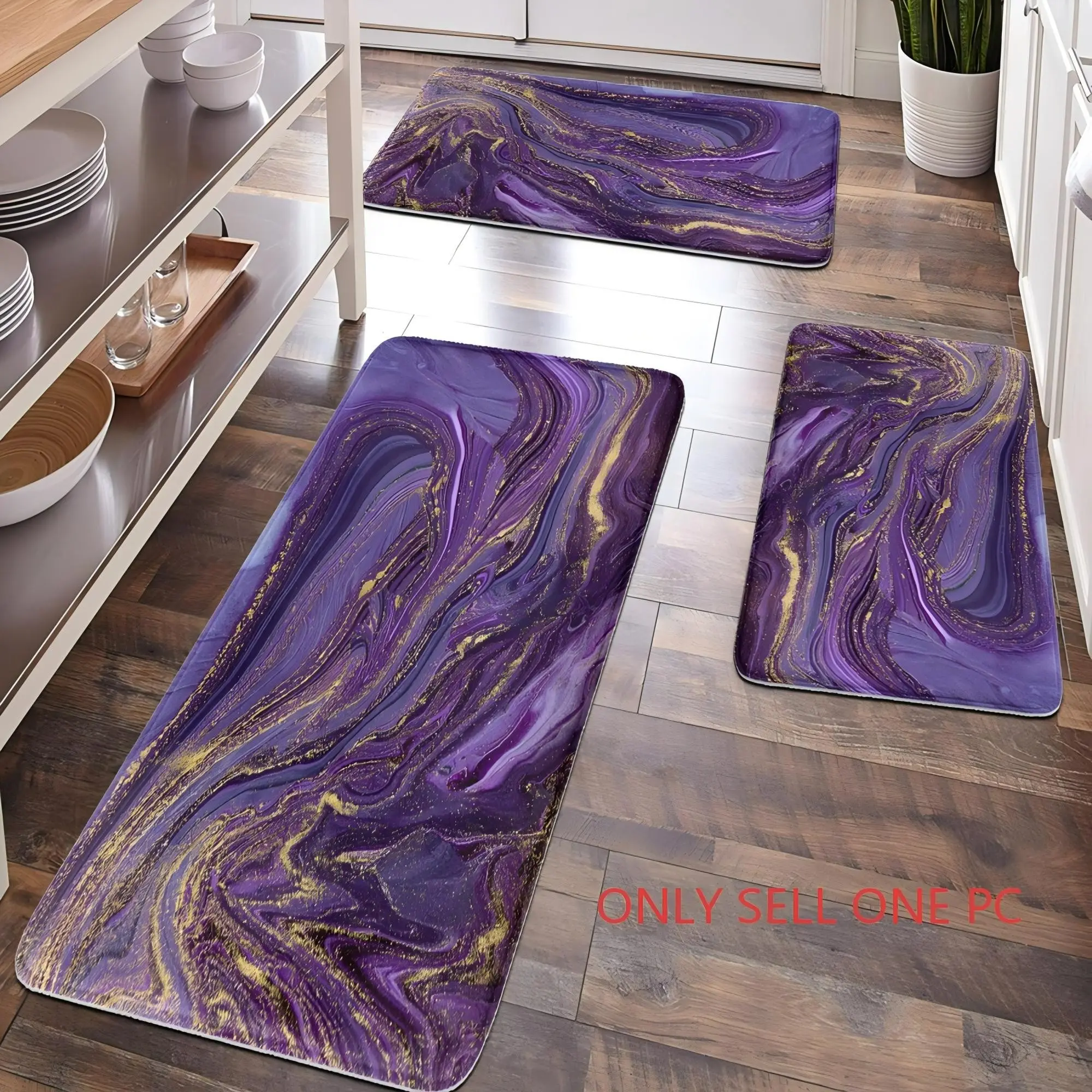 Popular Choice, 1pc, home decoration, Home decorative rug, bathroom floor mat, bathroom anti-skid mat, kitchen floor mat, Water absorbent rug, Non slip rugs, purple marble pattern floor mat, simple luxury style floor mat, soft and comfortable