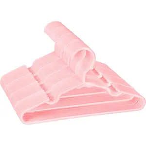 40 Pack Pink Kids Hangers 11.6 Inch - Baby Clothes Hangers for Toddler & Child, Durable Plastic Children's Hangers for Closet, Pants, Coats, Skirts (Non-Slip, Space-Saving) Organiser Hanging
