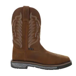 R. Watson Boots Mens Crazy Horse 12 Inch Slip Resistant Wide Steel Toe  Work/Duty - Brown