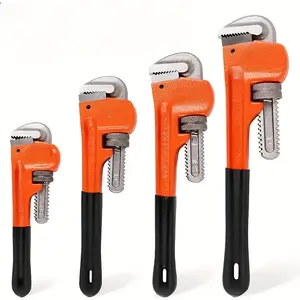 Heavy Duty Pipe Wrench Set - Adjustable 8in, 10in, 12in, 14in Plumbing Wrenches with Soft Grip Handles, Durable Jaw Heads, Storage Bag, Tools and Gadgets for Pipe Repair, Workshop Use