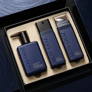 ZOO.SON Volcanic Rock Men's 3-step Face Care Set: Cleanser, Toner, Moisturizer.