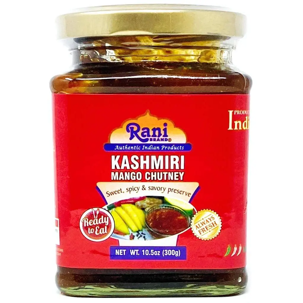 Rani Kashmiri Mango Chutney (Indian Preserve) 10.5oz (300g) Glass Jar, Ready to eat, Vegan ~ Gluten Free, All Natural, NON-GMO