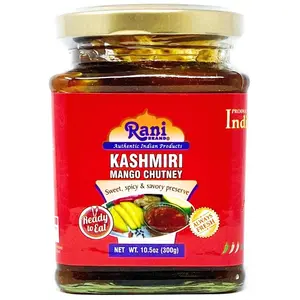 Rani Kashmiri Mango Chutney (Indian Preserve) 10.5oz (300g) Glass Jar, Ready to eat, Vegan ~ Gluten Free, All Natural, NON-GMO