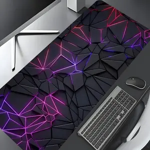 Geometric Pattern Large Gaming Mouse Pad, Rectangle Non-slip Rubber Base Mouse Pad, Desktop Decoration Protective Pad for Home Office Game Room