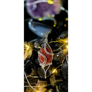 Simply Perfect– Sparkling Goldstone & Copper Wire Pendant