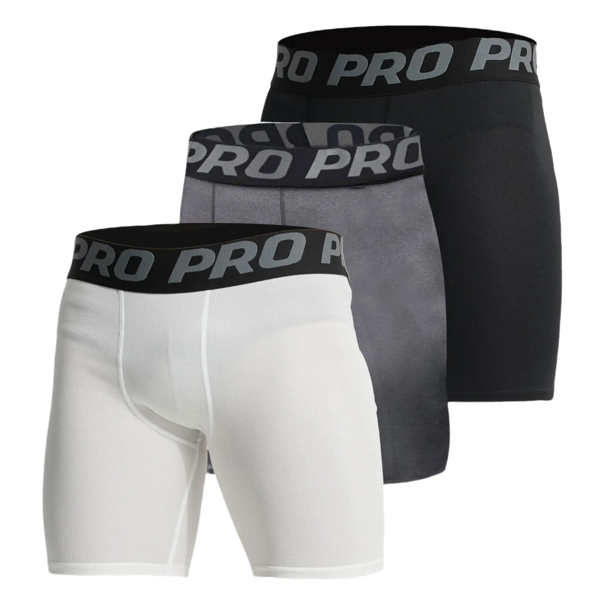 3 Pack Mens Compression Running Shorts Spandex Compression Underwear for Men Athletic Shorts Biking Running