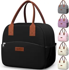 Lunch Bag for Women & Men - Wear-Resistant Insulated Lunch Box with Large Capacity, Multi-Functional Cooler Bag for Office, Picnic, Black, 10L,10.60" x 5.90" x 9.50"
