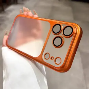 1PC Premium Electroplated Phone Case for iPhone 17 Pro Case - Frosted Semi-Transparent Design, Compatible with iPhone 17 16 15 14 13 12 Pro Max Plus Air, Military-Grade Drop Protection for Cellphone, Perfect Gift.