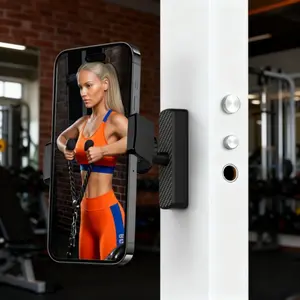 Gym Magnetic Phone Holder, Phone Mount, 360 Degree Adjustable, Compatible with 2.48-3.74 Inch Iphones & Androids, Alloy Base, Fitness Essential