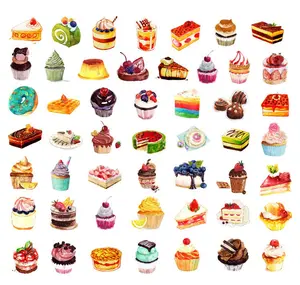 Bakery Party Stickers Pack - 45pcs Stickers for Journaling, Planner Organization & More with Cute Donut and Cake Design